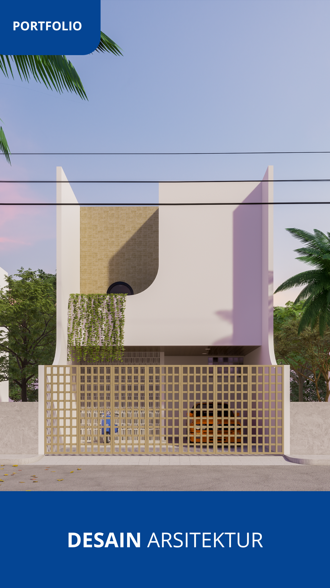 Modern minimalist house exterior with large windows and clean lines during daytime